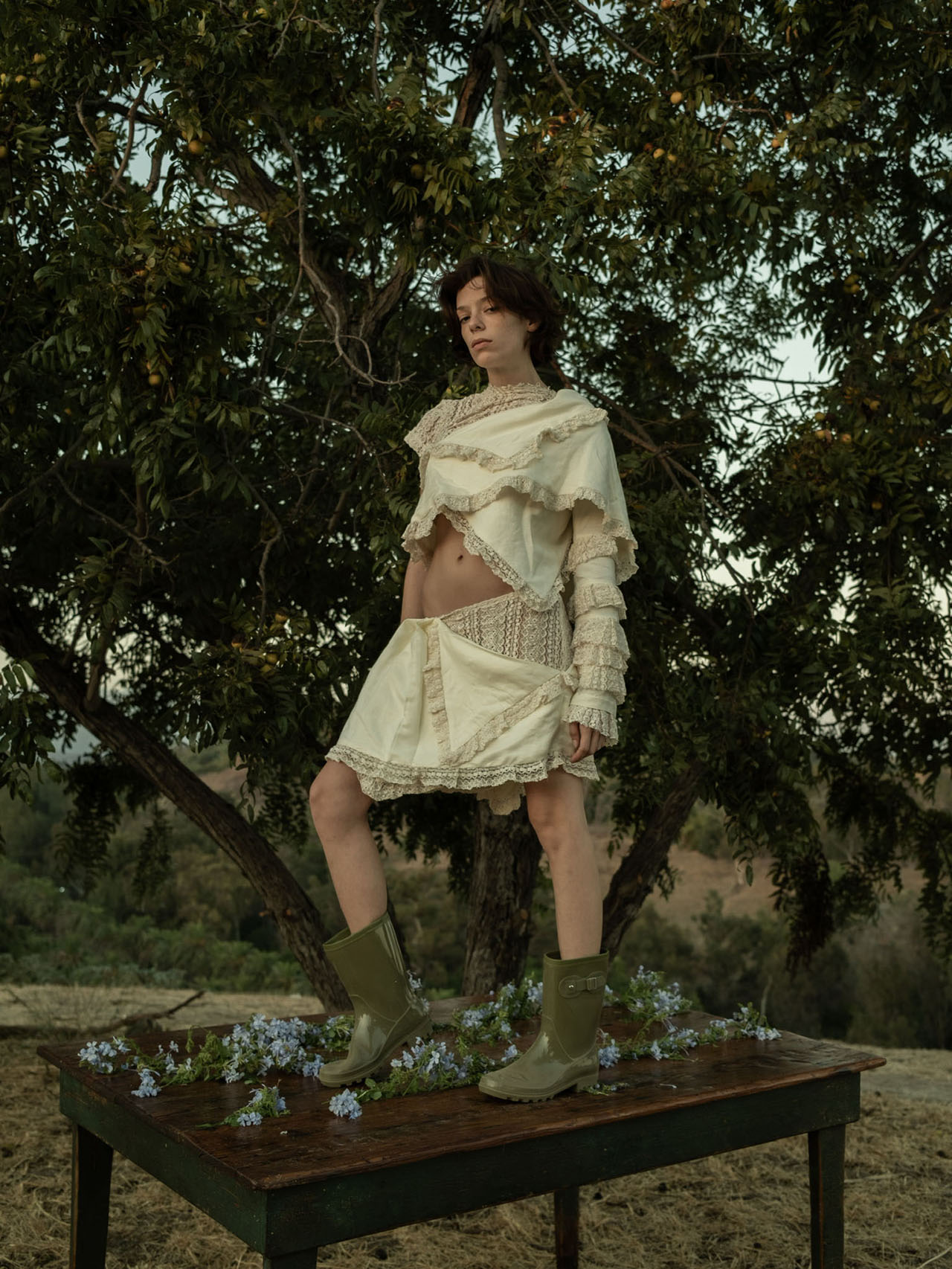Myus Shirt and Skirt, cotton, color natural