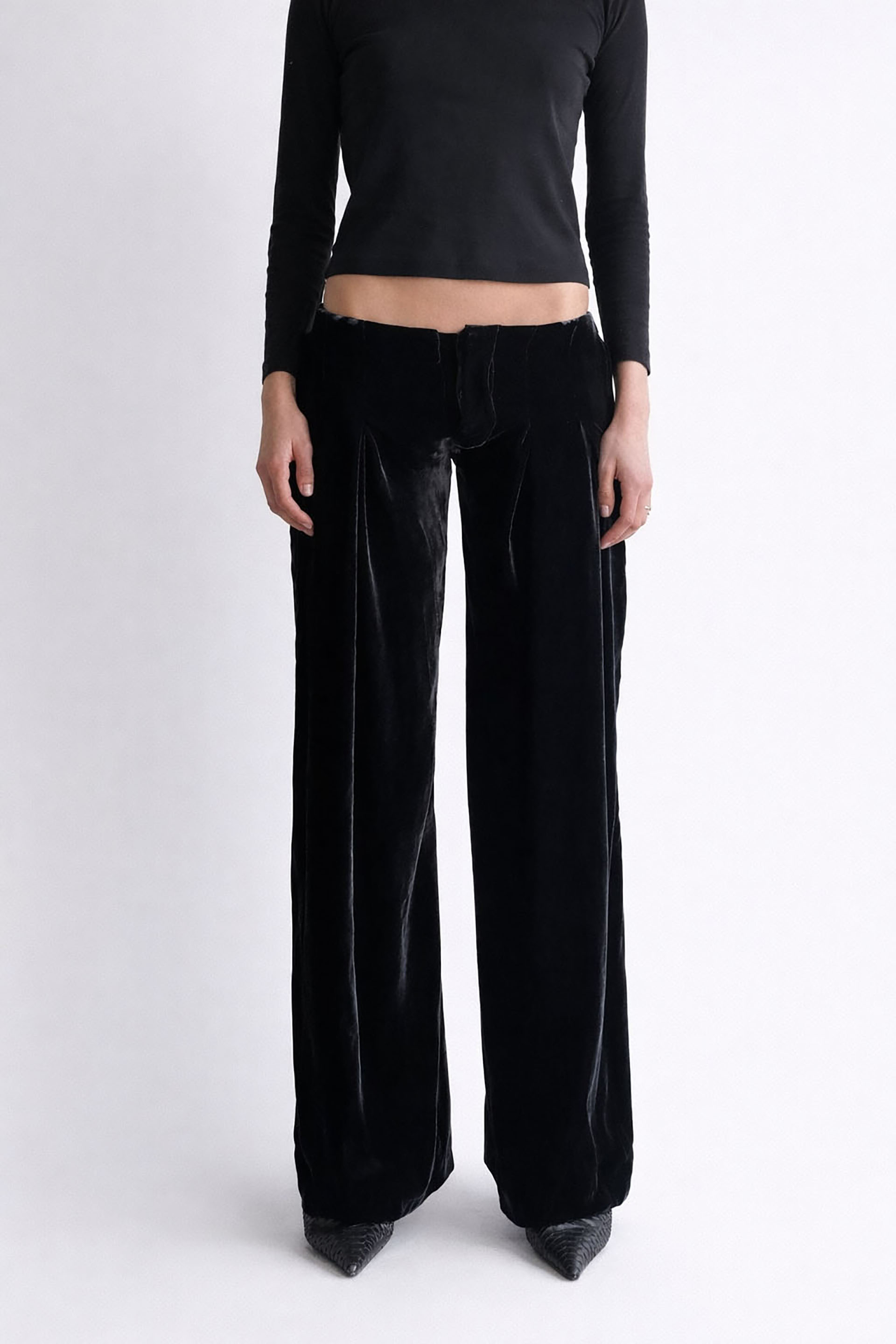 Myus Arden Trouser, 100% mulberry silk velvet