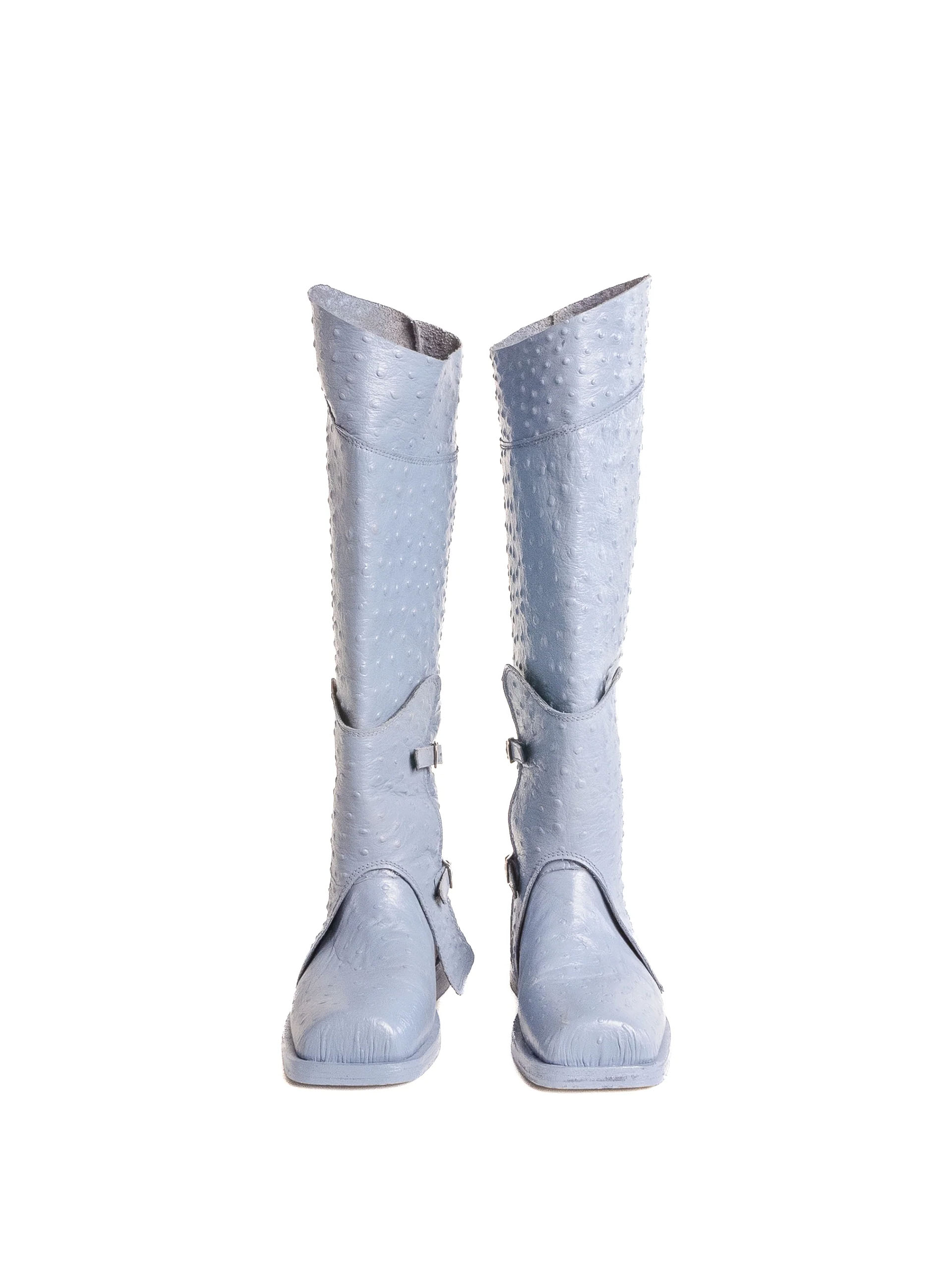 Myus Cavalières Jumping Boot, ostrich leather, light blue